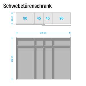 Schwebetürenschrank SKØP 270 x 222 cm - 2 Türen - Basic