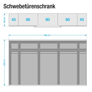 Schwebetürenschrank SKØP 360 x 222 cm - 3 Türen - Premium