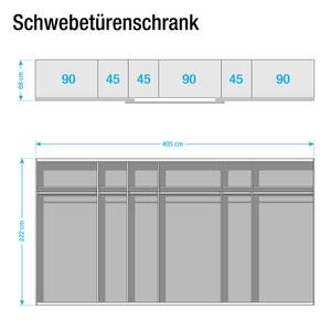 Schwebetürenschrank SKØP 405 x 222 cm - 3 Türen - Premium