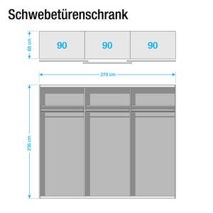 Schwebetürenschrank SKØP 270 x 236 cm - 3 Türen - Basic