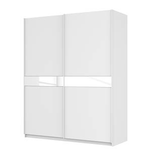 Schwebetürenschrank SKØP Alpinweiß / Glas Weiß - 181 x 222 cm - 2 Türen - Basic