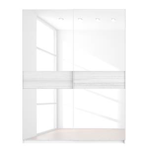 Armoire à portes coulissantes Skøp Blanc alpin / Verre blanc - 181 x 236 cm - 2 porte - Premium