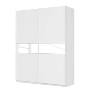 Zweefdeurkast Skøp alpinewit/wit glas 181cm - 181 x 236 cm - 2 deuren - Basic