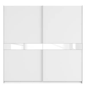 Schwebetürenschrank SKØP Alpinweiß / Glas Weiß - 225 x 222 cm - 2 Türen - Basic