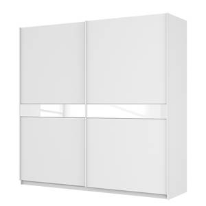 Schwebetürenschrank SKØP Alpinweiß / Glas Weiß - 225 x 222 cm - 2 Türen - Comfort
