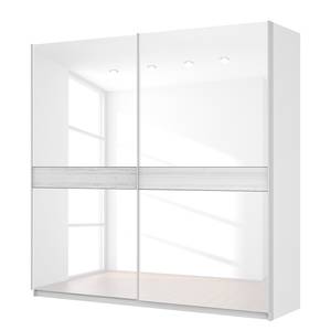 Armoire à portes coulissantes Skøp Blanc alpin / Verre blanc - 225 x 222 cm - 2 porte - Classic