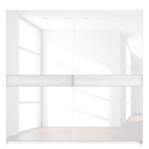 Schwebetürenschrank SKØP Alpinweiß / Glas Weiß - 225 x 222 cm - 2 Türen - Premium