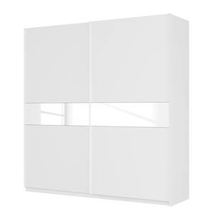 Armoire à portes coulissantes Skøp Blanc alpin / Verre blanc - 225 x 236 cm - 2 porte - Basic