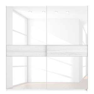 Schwebetürenschrank SKØP Alpinweiß / Glas Weiß - 225 x 236 cm - 2 Türen - Premium