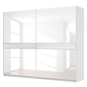 Armoire à portes coulissantes Skøp Blanc alpin / Verre blanc - 270 x 222 cm - 2 porte - Confort