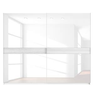 Schwebetürenschrank SKØP Alpinweiß / Glas Weiß - 270 x 222 cm - 2 Türen - Classic