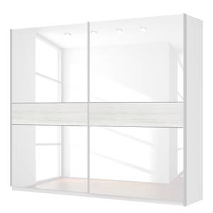 Zweefdeurkast Skøp alpinewit/wit glas - 270 x 236 cm - 2 deuren - Basic