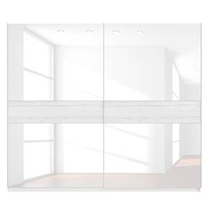 Schwebetürenschrank SKØP Alpinweiß / Glas Weiß - 270 x 236 cm - 2 Türen - Comfort