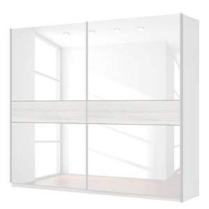 Armoire à portes coulissantes Skøp Blanc alpin / Verre blanc - 270 x 236 cm - 2 porte - Premium