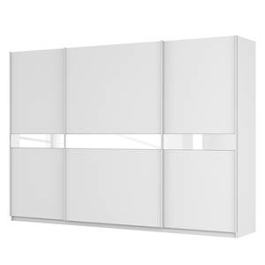Schwebetürenschrank SKØP Alpinweiß / Glas Weiß - 315 x 222 cm - 3 Türen - Comfort