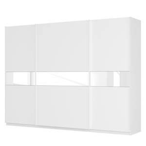 Armoire à portes coulissantes Skøp Blanc alpin / Verre blanc - 315 x 236 cm - 3 portes - Basic