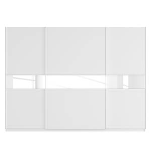 Armoire à portes coulissantes Skøp Blanc alpin / Verre blanc - 315 x 236 cm - 3 portes - Basic