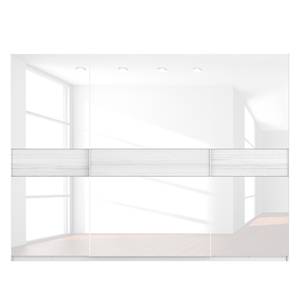 Armoire à portes coulissantes Skøp Blanc alpin / Verre blanc - 315 x 222 cm - 3 portes - Confort