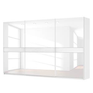 Armoire à portes coulissantes Skøp Blanc alpin / Verre blanc - 360 x 222 cm - 3 portes - Premium