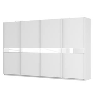 Armoire à portes coulissantes Skøp Blanc alpin / Verre blanc - 360 x 222 cm - 4 portes - Basic