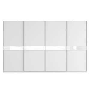 Armoire à portes coulissantes Skøp Blanc alpin / Verre blanc - 360 x 222 cm - 4 portes - Basic