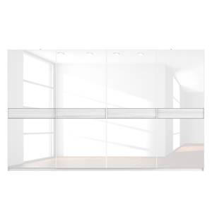 Schwebetürenschrank SKØP Alpinweiß / Glas Weiß - 360 x 222 cm - 4 Türen - Comfort