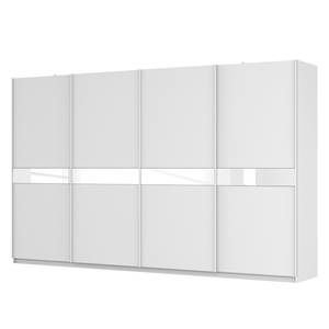 Armoire à portes coulissantes Skøp Blanc alpin / Verre blanc - 360 x 222 cm - 4 portes - Confort