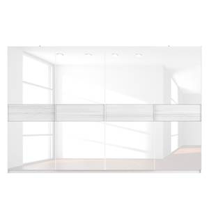 Armoire à portes coulissantes Skøp Blanc alpin / Verre blanc - 360 x 236 cm - 4 portes - Basic