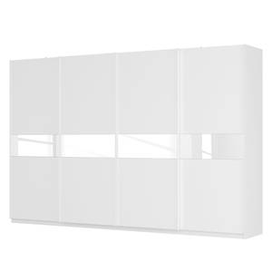 Armoire à portes coulissantes Skøp Blanc alpin / Verre blanc - 360 x 236 cm - 4 portes - Classic