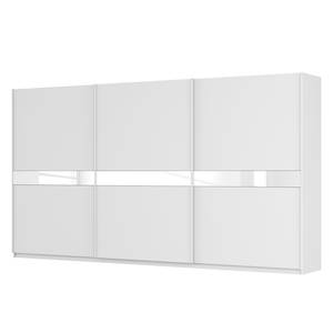 Armoire à portes coulissantes Skøp Blanc alpin / Verre blanc - 405 x 222 cm - 3 portes - Premium