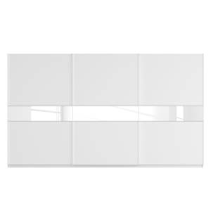 Armoire à portes coulissantes Skøp Blanc alpin / Verre blanc - 405 x 236 cm - 3 portes - Basic