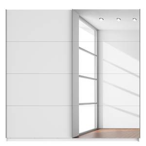 Schwebetürenschrank SKØP Alpinweiß / Hochglanz Weiß Spiegelglas - 225 x 222 cm - 2 Türen - Basic