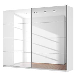 Schwebetürenschrank SKØP Alpinweiß / Hochglanz Weiß Spiegelglas - 270 x 222 cm - 2 Türen - Classic