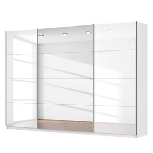 Schwebetürenschrank SKØP Alpinweiß / Hochglanz Weiß Spiegelglas - 315 x 222 cm - 3 Türen - Basic