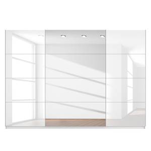 Schwebetürenschrank SKØP Alpinweiß / Hochglanz Weiß Spiegelglas - 315 x 222 cm - 3 Türen - Classic