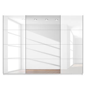 Schwebetürenschrank SKØP Alpinweiß / Hochglanz Weiß Spiegelglas - 315 x 236 cm - 3 Türen - Comfort