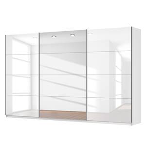 Schwebetürenschrank SKØP Alpinweiß / Hochglanz Weiß Spiegelglas - 360 x 222 cm - 3 Türen - Classic