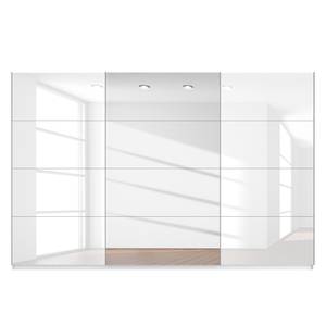 Schwebetürenschrank SKØP Alpinweiß / Hochglanz Weiß Spiegelglas - 360 x 236 cm - 3 Türen - Basic