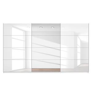 Schwebetürenschrank SKØP Alpinweiß / Hochglanz Weiß Spiegelglas - 405 x 236 cm - 3 Türen - Basic