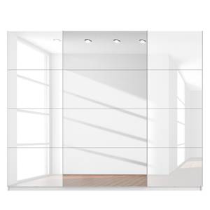 Schwebetürenschrank SKØP Alpinweiß / Hochglanz Weiß Spiegelglas - 270 x 222 cm - 3 Türen - Classic