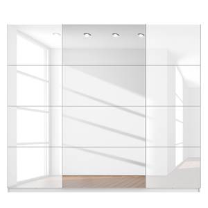 Schwebetürenschrank SKØP Alpinweiß / Hochglanz Weiß Spiegelglas - 270 x 236 cm - 3 Türen - Classic