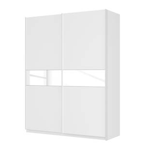 Schwebetürenschrank SKØP Alpinweiß / Mattglas Weiß / Glas Weiß - 181 x 236 cm - 2 Türen - Premium