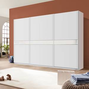 Armoire à portes coulissantes Skøp Blanc alpin / Verre mat blanc - 360 x 222 cm - 3 portes - Confort