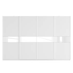 Armoire à portes coulissantes Skøp Blanc alpin / Verre mat blanc - 360 x 236 cm - 4 portes - Premium