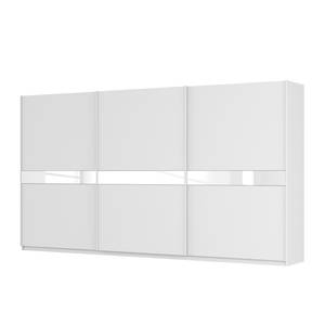 Armoire à portes coulissantes Skøp Blanc alpin / Verre mat blanc - 405 x 222 cm - 3 portes - Confort