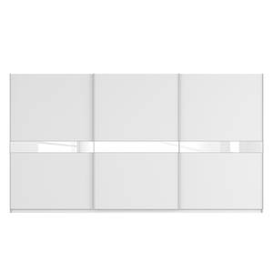 Armoire à portes coulissantes Skøp Blanc alpin / Verre mat blanc - 405 x 222 cm - 3 portes - Confort