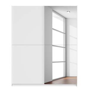 Schwebetürenschrank SKØP Alpinweiß / Mattglas Weiß Spiegelglas - 181 x 222 cm - 2 Türen - Basic