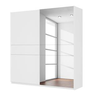 Schwebetürenschrank SKØP Alpinweiß / Mattglas Weiß Spiegelglas - 225 x 236 cm - 2 Türen - Premium