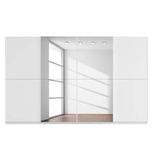 Schwebetürenschrank SKØP Alpinweiß / Mattglas Weiß Spiegelglas - 360 x 222 cm - 4 Türen - Basic