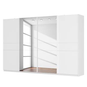 Schwebetürenschrank SKØP Alpinweiß / Mattglas Weiß Spiegelglas - 360 x 236 cm - 4 Türen - Basic